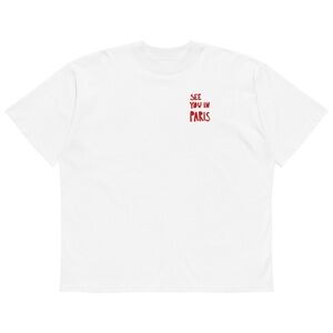 White T-Shirt with Red Text